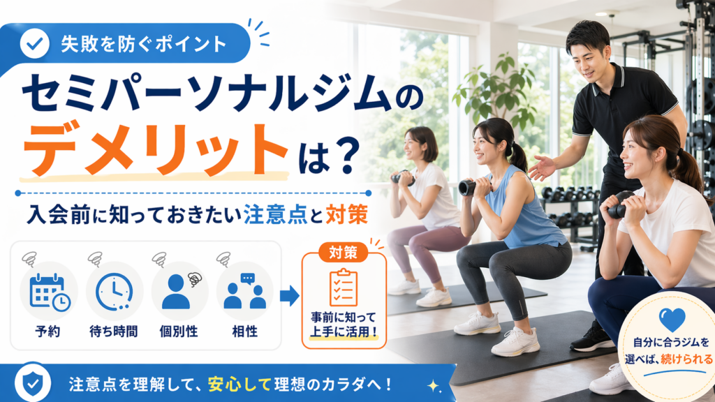 セミパーソナルジムのデメリットを解説。つくばのジムKick&Core