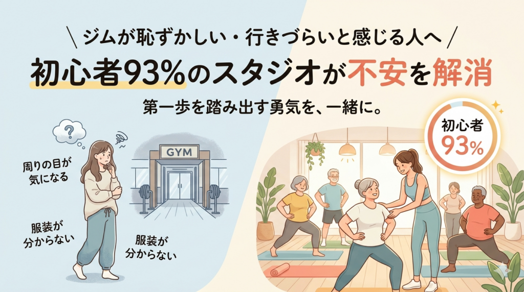 ジムが恥ずかしい・行きづらいと感じる人へ｜初心者93%のスタジオが不安を解消/つくばのジムKick&Core