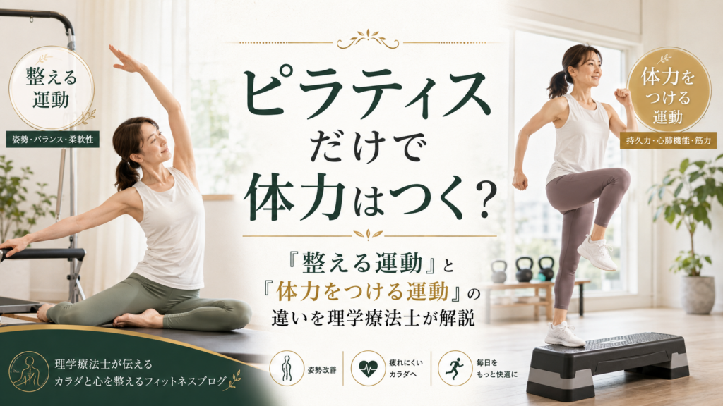 ピラティスだけで体力はつく？整える運動と体力をつける運動の違い（つくばKick&Core）